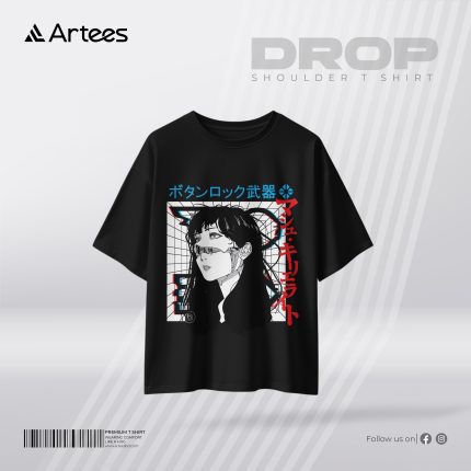 Womens Premium Printed Drop Shoulder T-shirt