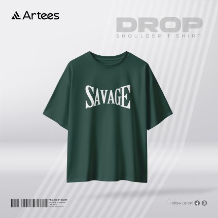 Mens Premium Printed Drop Shoulder T-shirt- Savage