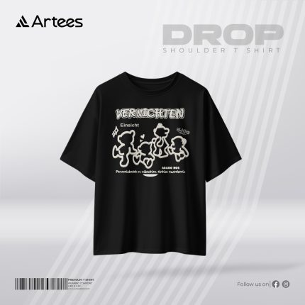 Womens Premium Printed Drop Shoulder T-shirt- Vernichten