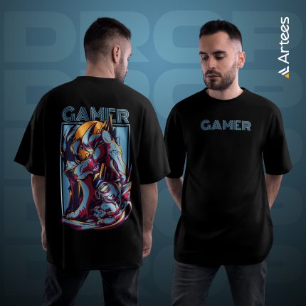Premium Printed Drop Shoulder T-shirt- Gamer