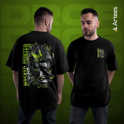Premium Printed Drop Shoulder T-shirt- Masked Hunter