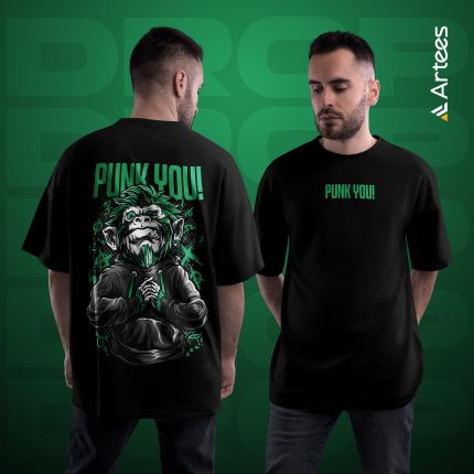 Premium Printed Drop Shoulder T-shirt- Punk You!