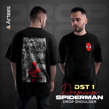 Premium Printed Drop Shoulder T-shirt- Spiderman DST 1