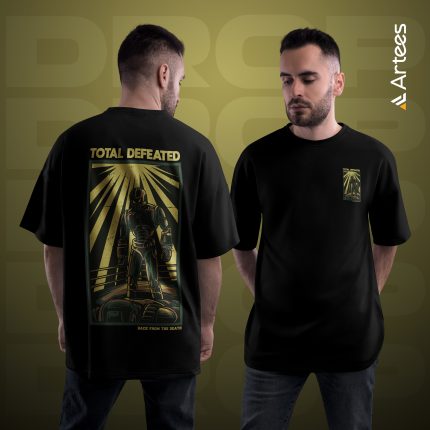 Premium Printed Drop Shoulder T-shirt- Total Defeated