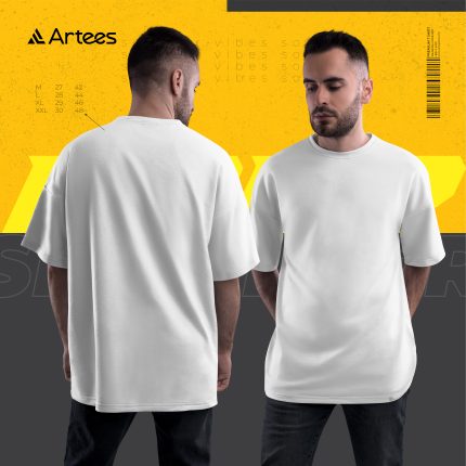 Premium Solid Drop Shoulder T-shirt- White