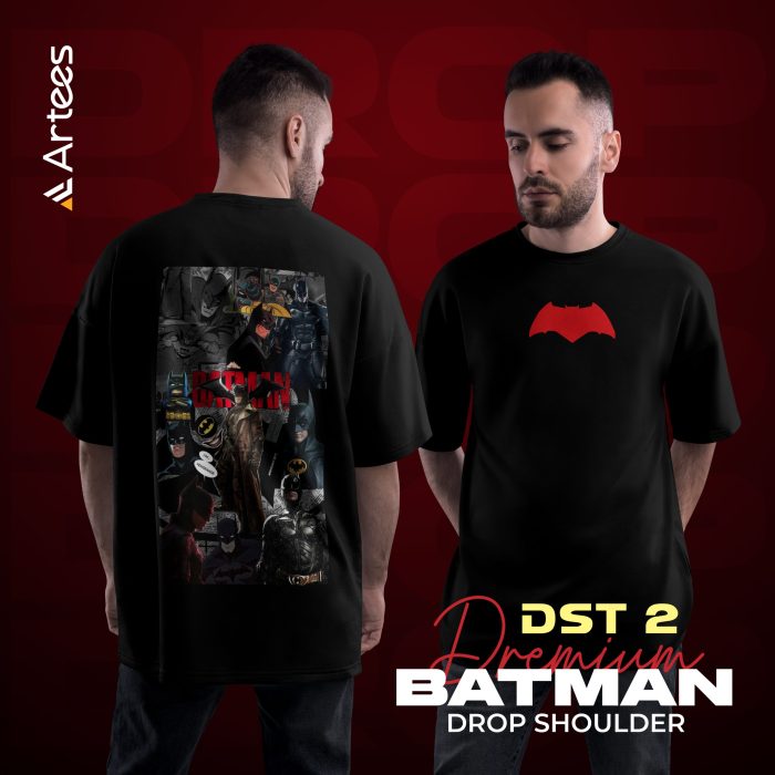 Premium Printed Drop Shoulder T-shirt- Batman DST 2 - Image 1