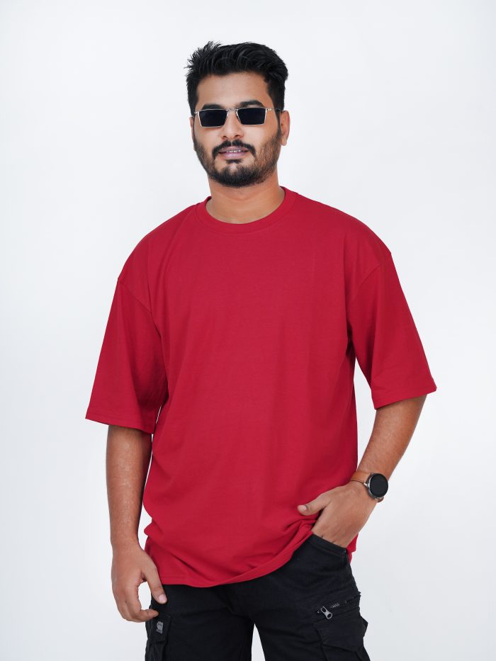 2 Pcs Premium Solid Drop Shoulder T-shirt- Combo 4 - Image 3