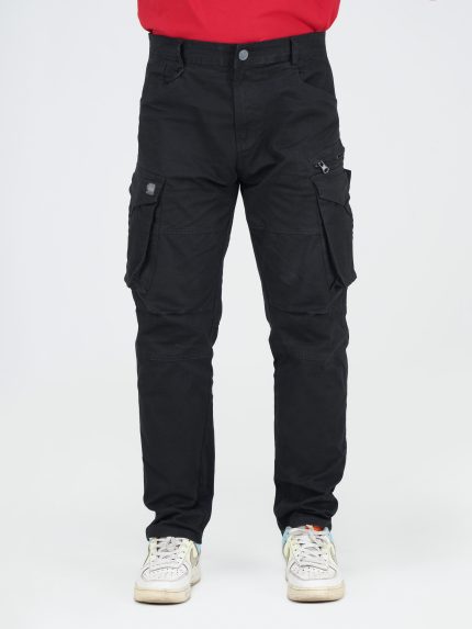 Premium Six Pockets Cargo Pants- Black