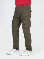 Premium Six Pockets Cargo Pants- Olive - Image 2