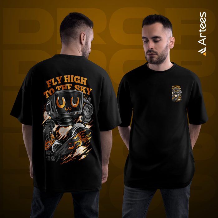 Premium Printed Drop Shoulder T-shirt- Fly High - Image 1