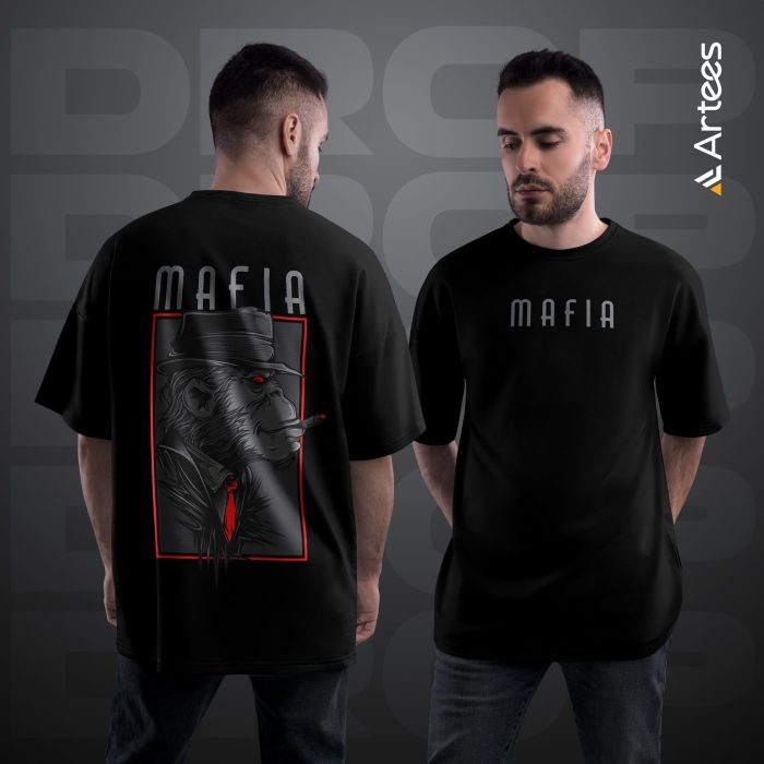 Premium Printed Drop Shoulder T-shirt- Mafia - Image 1