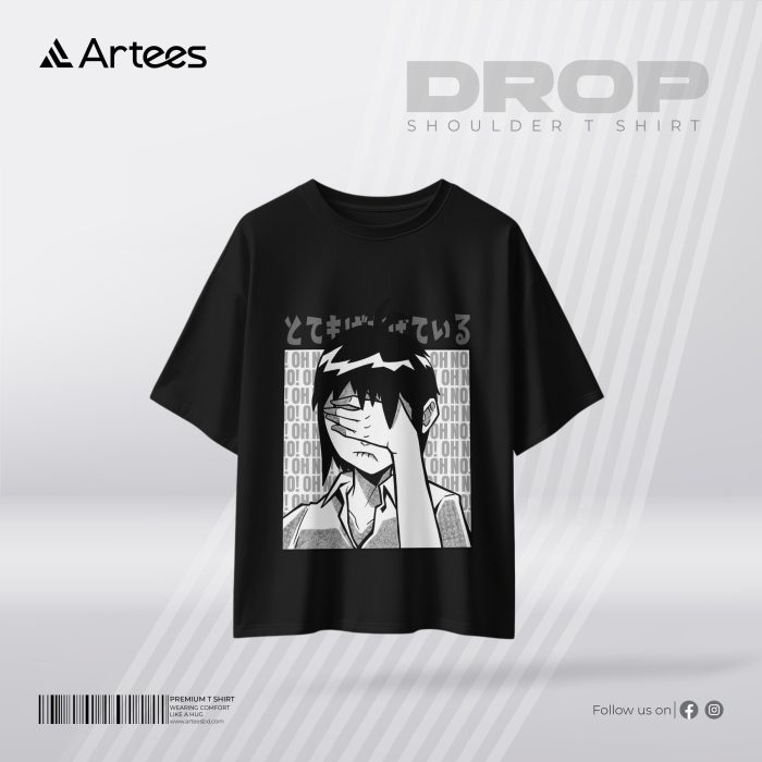 Womens Premium Printed Drop Shoulder T-shirt - Image 1