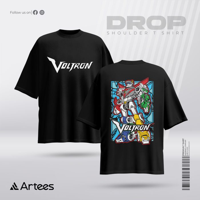 Premium Printed Drop Shoulder T-shirt- Voltron - Image 1
