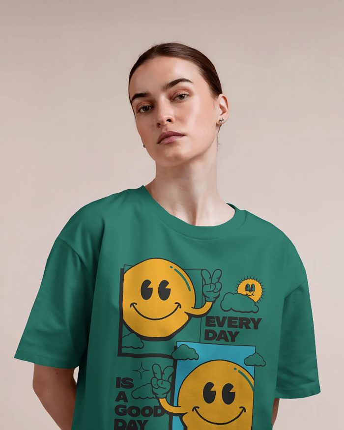 Womens Premium Printed Drop Shoulder T-shirt - Image 2
