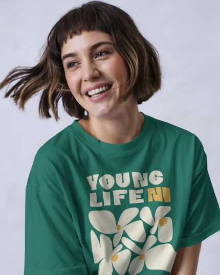 Womens Premium Printed Drop Shoulder T-shirt