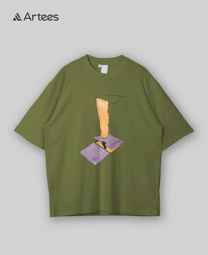 Premium Printed Drop Shoulder T-shirt- fn+control - Image 1
