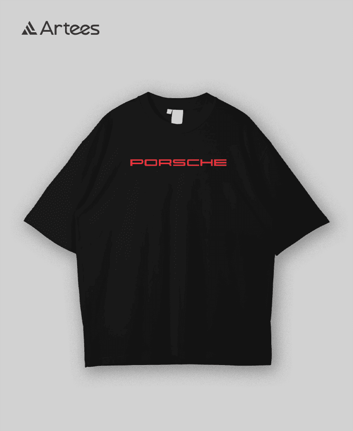 Premium Printed Drop Shoulder T-shirt- Porsche - Image 2
