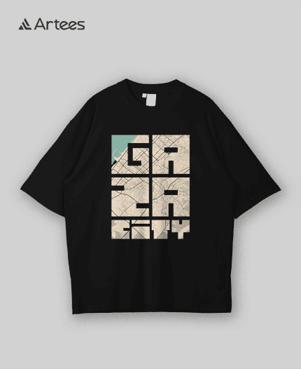 Premium Printed Drop Shoulder T-shirt- Gaza City