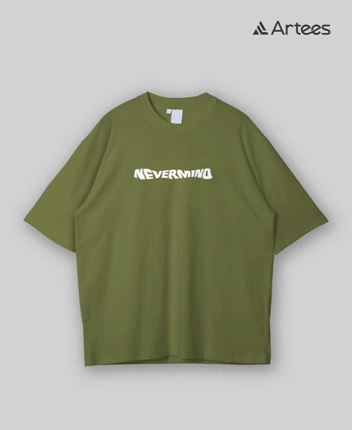 Premium Printed Drop Shoulder T-shirt- Nevermind - Image 1
