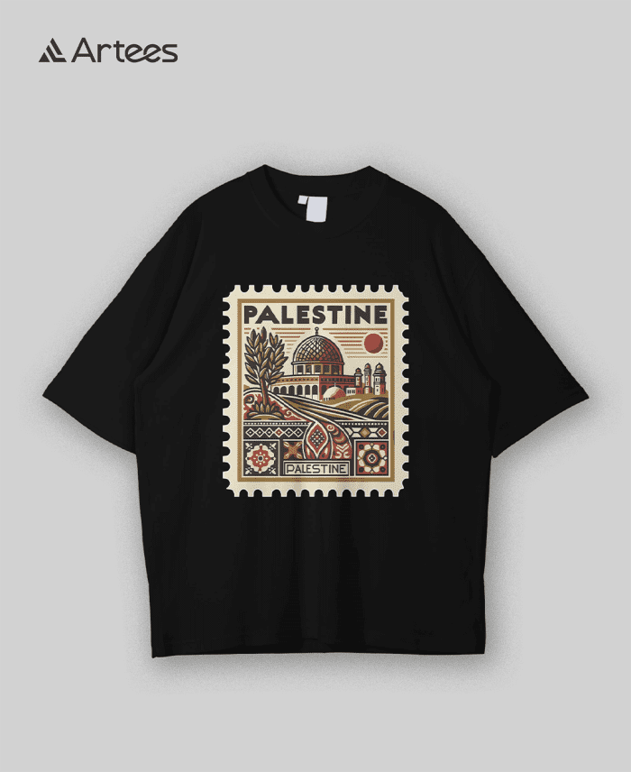 Premium Printed Drop Shoulder T-shirt- Palestine - Image 1