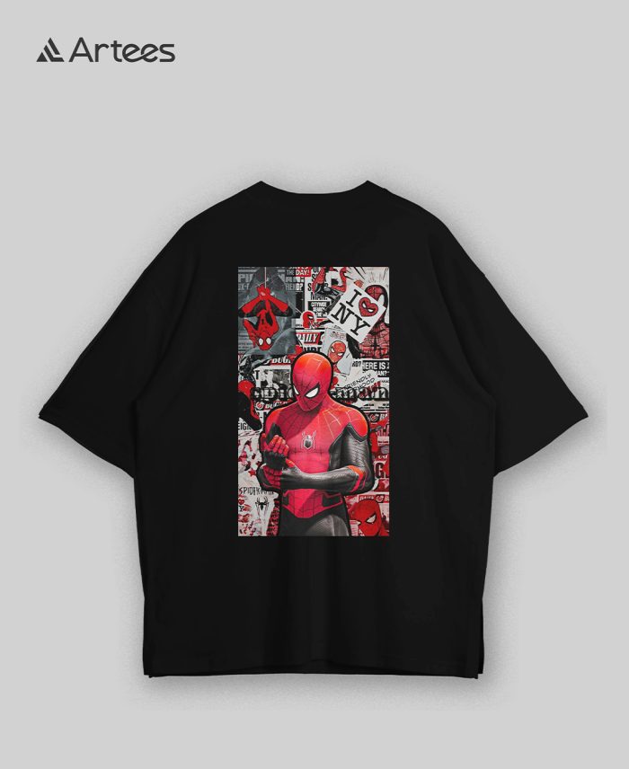 Premium Printed Drop Shoulder T-shirt- Spiderman - Image 1